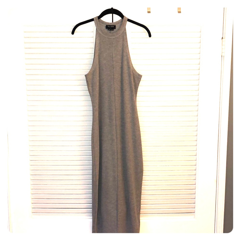THE FIFTH Fitted Gray Midi Dress